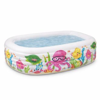   INTEX Wet Set Négyszögletes Felfújható Gyermekmedence Tengeri Mintával - 159 cm INT-159