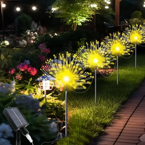 5 db napelemes 400 LED-es pitypang füzér melegfehér JG730845-400M