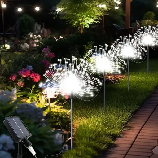 5 db napelemes 300 LED-es pitypang füzér hidegfehér JG730845-F