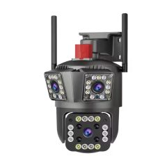   Háromszoros megfigyelő kamera, 12 MP Ultra HD, beltéri/kültéri, 360 fokos elforgatás, mozgásérzékelő, night vision, Wi-Fi KE24-342