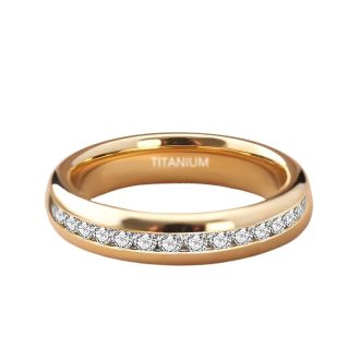   Elegáns 4 mm-es titánacél gyűrű körbeérő cirkónia kövekkel – KG11804475