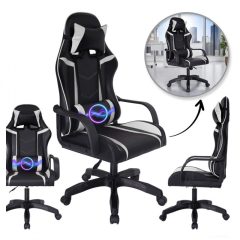   VORTEX gamer, irodai forgószék fekete műbőr kárpitozássa KO35B
