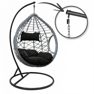 Cocoon függőfotel szürke-fekete párnákkal KR26