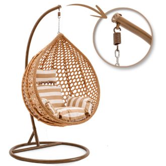 Cocoon függőfotel barna csíkós párnákkal KR28