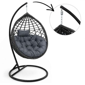 Cocoon függőfotel fekete-szürke párnákkal KR40