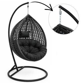 Cocoon függőfotel fekete párnákkal KR41
