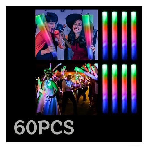 Világító hab pálca  készlet – 60 db színes LED fényrúd LE583184