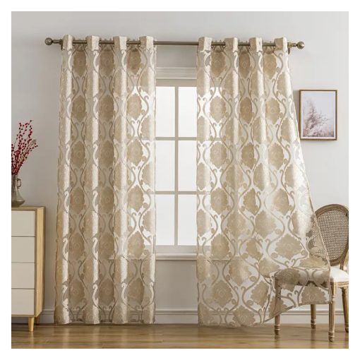 2 Paneles, Klasszikus Jacquard Átlátszó Függöny 100x200 cm, 2db LU621413-c