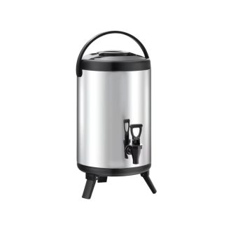   6 Literes Rozsdamentes Acél Szigetelt Italadagoló és Termosz - Ezüst/Fekete MJ6028601