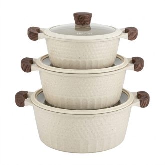   HotChef Prémium Texturált Edénykészlet – Fehér NUBE26-19FH