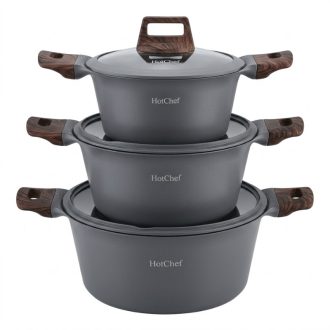   HotChef Matt Szürke Főzőedény Készlet – Modern Stílus a Konyhában NUBE26-21S
