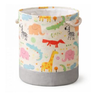   Állatfigurás Játéktároló és Szennyeskosár – Színes szafari mintás rendszerező OR113
