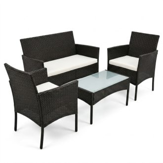   Modern Rattan Kerti Bútor Garnitúra – 4 részes PVC-RAT-19