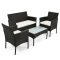 Modern Rattan Kerti Bútor Garnitúra – 4 részes PVC-RAT-19