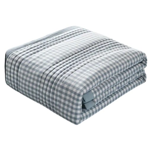 Puha légáteresztős nyári takaró 203x229cm - Szürke rács PW68406-8