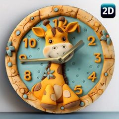 Zsiráf témájú csendes falióra – 20 cm PY237342
