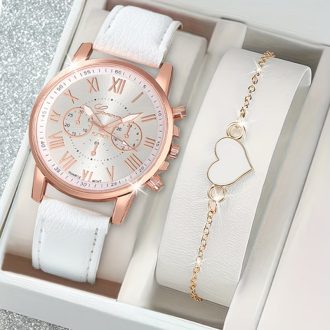 Női kvarcóra divatos szett karkötővel QM3157943