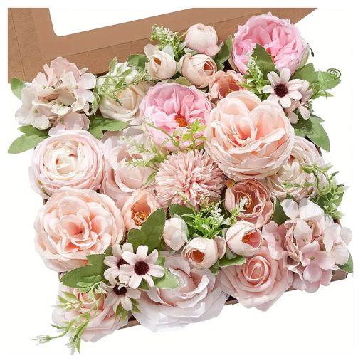 Elegáns művirág csokor dobozban 27 x 25 cm QP123127