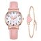 Aranyos Nyuszi Női Karóra és Karkötő Szett – Pasztell Rózsaszín QQ11707971