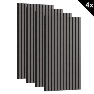   4 db 120 × 60 cm Akusztikus szürke fa hangszigetelő panel QX1122442-SZ