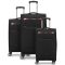 SANZHENG Fekete 3db-os bőrönd szett SAN3DBF