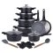 Die Cast Aluminum 14 részes edénykészlet fekete SH-BP3014B