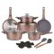 Die Cast Aluminum 14 részes edénykészlet rézbarna SH-BP3014CO