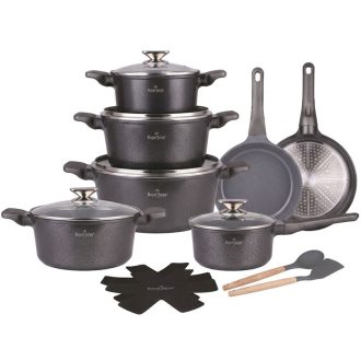   Die Cast Aluminum 14 részes edénykészlet ezüst SH-BP3014S