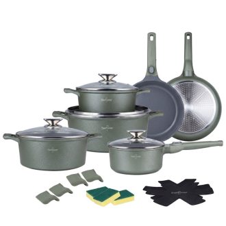 Die Cast Aluminum 19 részes edénykészlet zöld SH-LG3019G