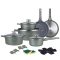 Die Cast Aluminum 19 részes edénykészlet zöld SH-LG3019G