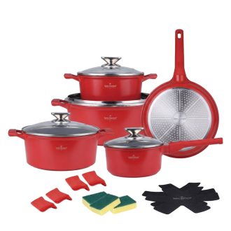 Die Cast Aluminum 19 részes edénykészlet piros SH-LG3019R