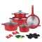 Die Cast Aluminum 19 részes edénykészlet piros SH-LG3019R