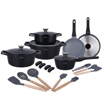   Die Cast Aluminum 17 részes edénykészlet fekete SH-ZL3017B