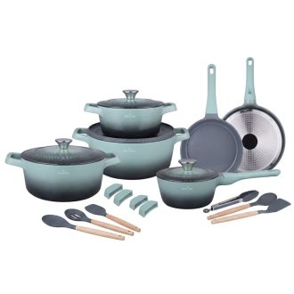 Die Cast Aluminum 17 részes edénykészlet zöld SH-ZL3017G