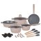 Die Cast Aluminum 17 részes edénykészlet bézs SH-ZL3018BE