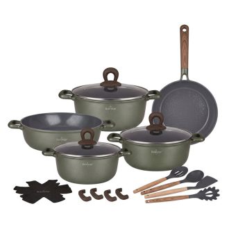 Die Cast Aluminum 17 részes edénykészlet zöld SH-ZL3018G