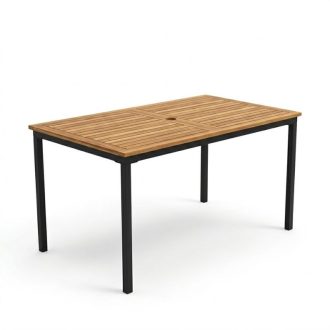   Garden Line modern kerti étkezőasztal natúr fa lécezéssel SK-01