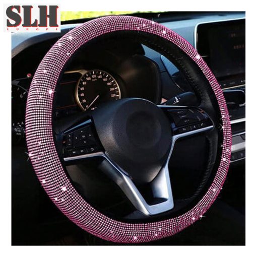 Kormányvédő – strasszköves, textil szegéllyel pink 38 cm SLH5974