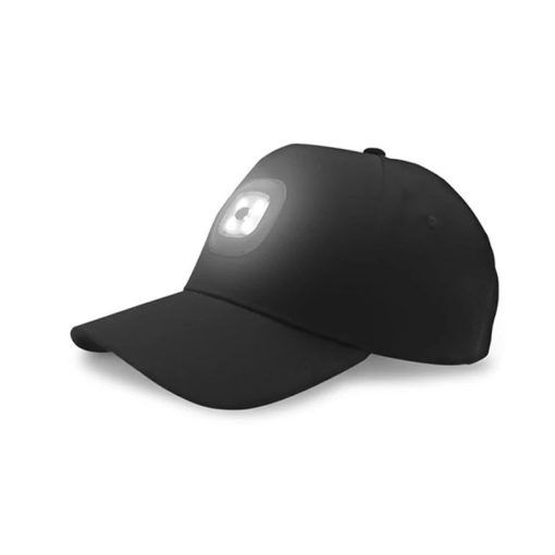 Baseball sapka újratölthető LED lámpával - Fekete SLH6803