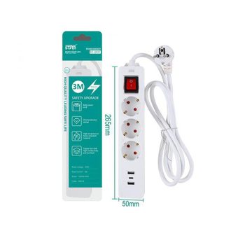   Winning Star hálózati elosztó 3 aljzat, 1 kapcsoló ST-4047