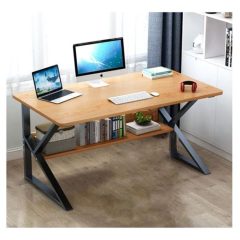 Számítógépasztal polccal, natúr fa 80 x 40 cm STL04BR
