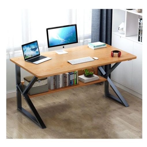 Számítógép asztal, irodai asztal polccal 100x60cm, fekete STL08BR