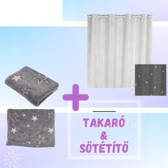   Sötétben világító takaró csillagokkal + Sötétben világító függöny STSF1