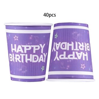   40 Darabos K-pop Témájú Születésnapi Papírpohár Szett TJ12141967-3