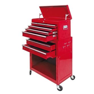   Vorel gurulós szerszámos szekrény, 6 fiókkal, 107×62×33 cm, piros TO-81830