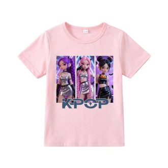   K-POP Idol Trió – Nyári Lányka Póló "K-Pop Elemekkel" Nyomattal TP12511082