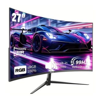   Gawfolk 27 hüvelykes ívelt gamer monitor 99Hz, 1080P TW10855599