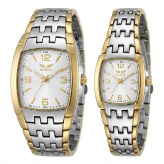   ULYSSES "Modern Classic" Téglalap Alakú Páros Karóra Szett – Ezüst/Arany ULY1EA