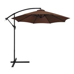   Kerti napernyő – 300 cm átmérő, dönthető, acélvázas, vízálló, barna UM002B