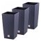 Rattan hatású négyzetes virágcserép szett 3 db 37,6 cm V4MV131Q58
